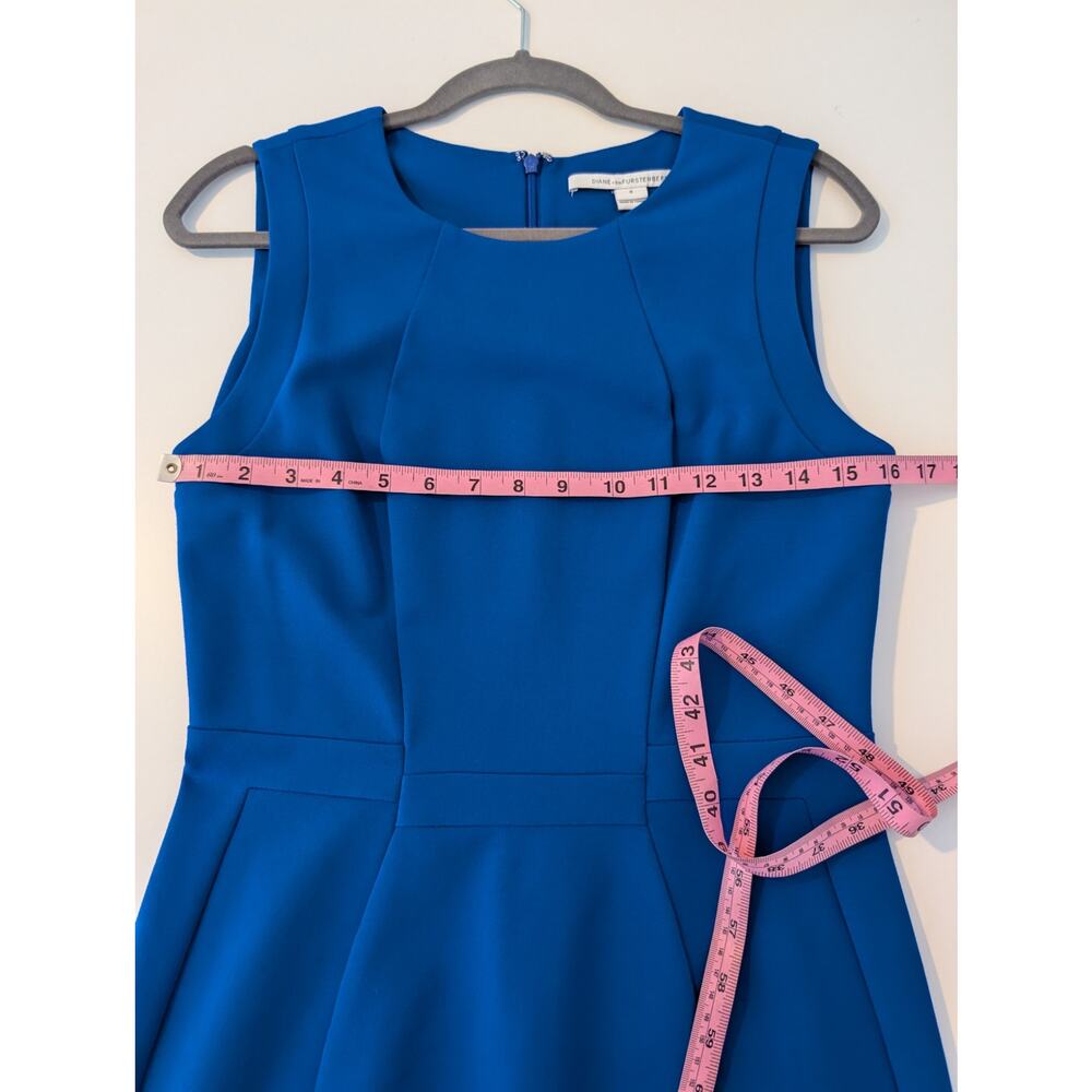 Diane Von Furstenberg Sheath Dress Career Office Classic Designer Blue Size 6 - Picture 8 of 10